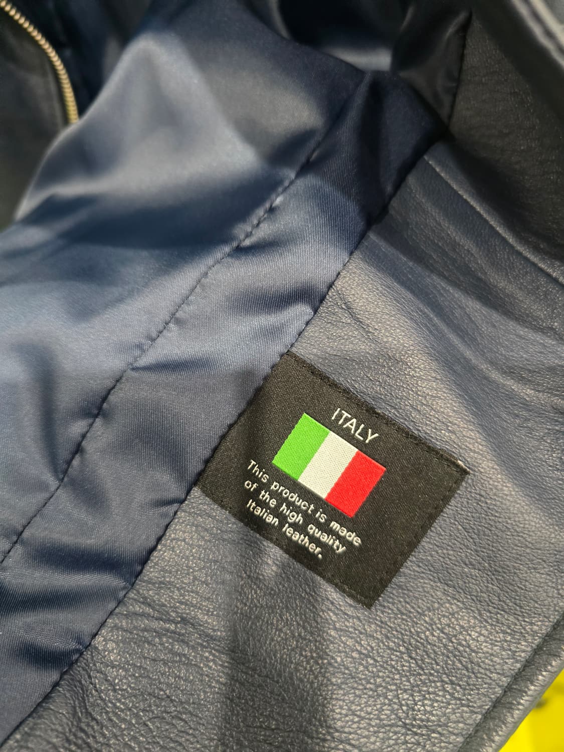 루나코어스 여성 가죽 라이더 자켓 네이비 77 상품이미지5