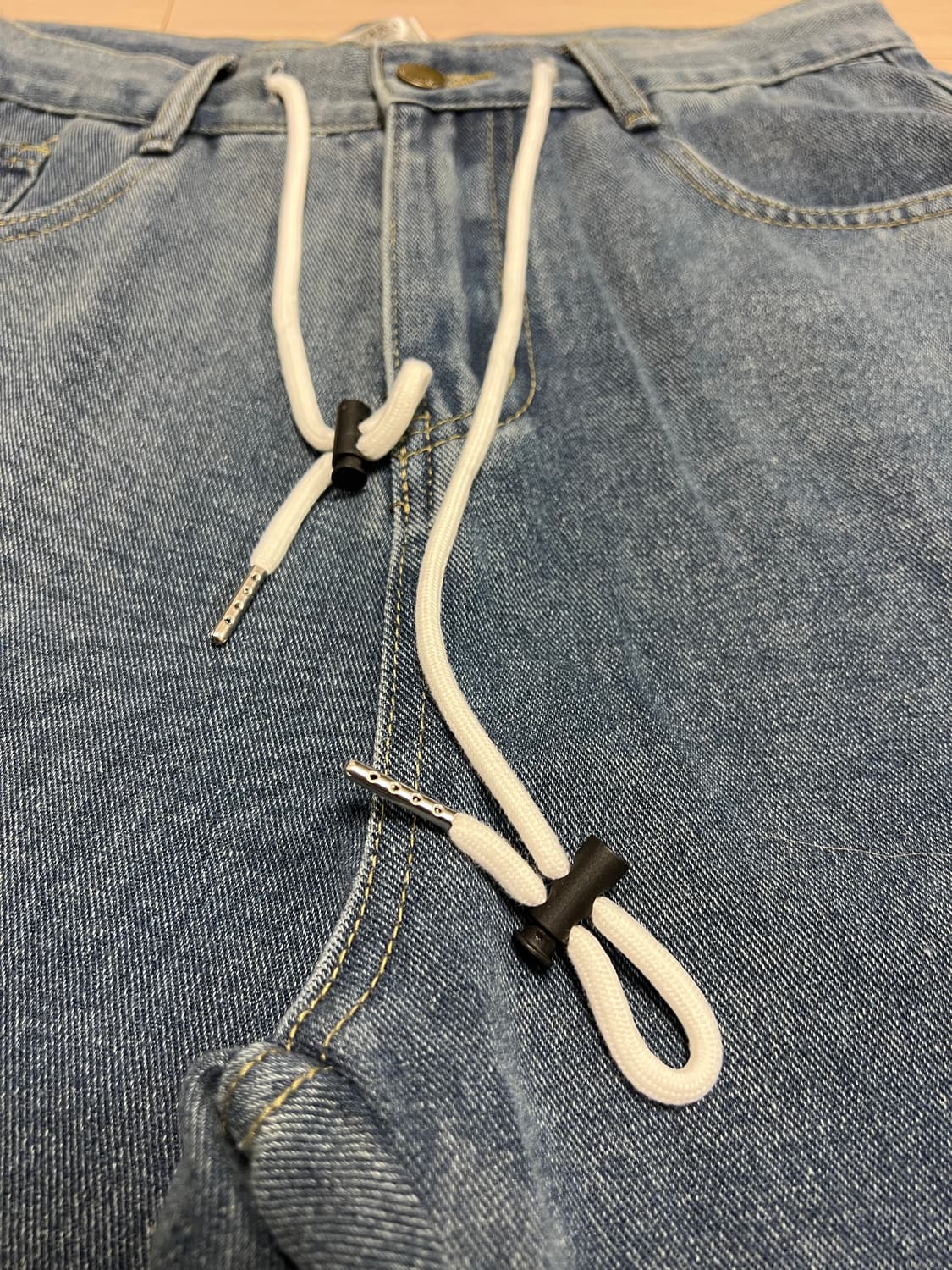 데님 카고 팬츠 / 스트링 디테일 와이드핏 청바지 / 29 상품이미지7