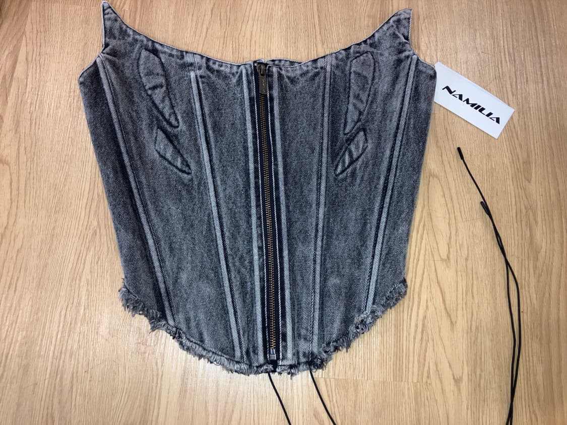 나밀리아 데님 코르셋 블랙 L 상품이미지1