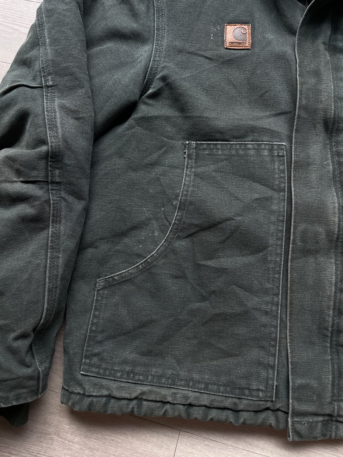 칼하트 J22 mos 모스 그린 디트로이트 아크틱 자켓 빈티지 상품이미지7