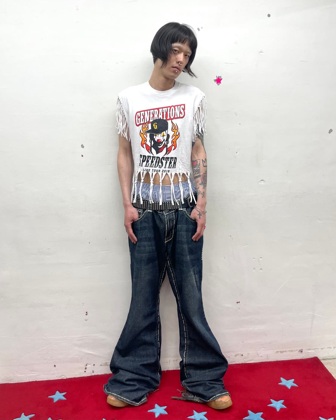 Pierrot Fringe White T-shirt  상품이미지6