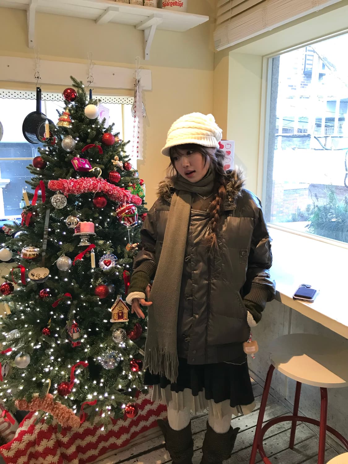 버버리 카키 원피스 버튼 패딩 코디세트 상품이미지1