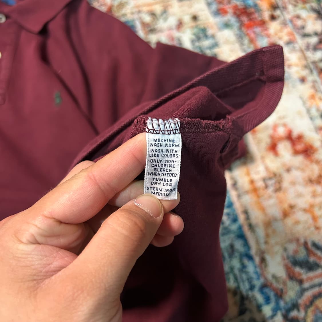 [2XL] 폴로 랄프로렌 버건디 포니 로고 카라 반팔 상품이미지5