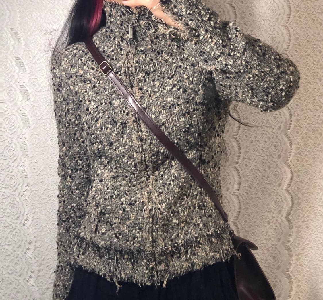 빈티지 트위드 집업 자켓 상품이미지2