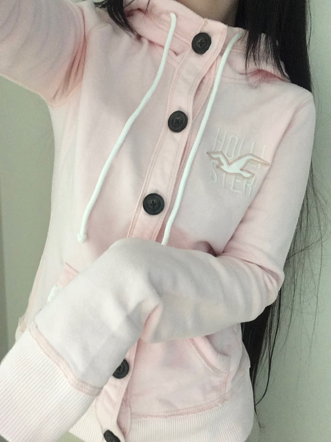 홀리스터 연핑크 버튼업 후드집업 Hollister 히메갸루 핀터레스트 상품이미지4