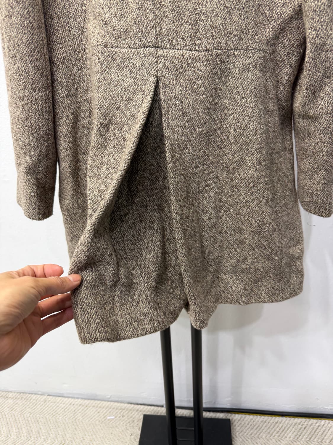 정품) PRISMA 프리스마 헤링본 더블 버튼 코트 38(55-66) 상품이미지5