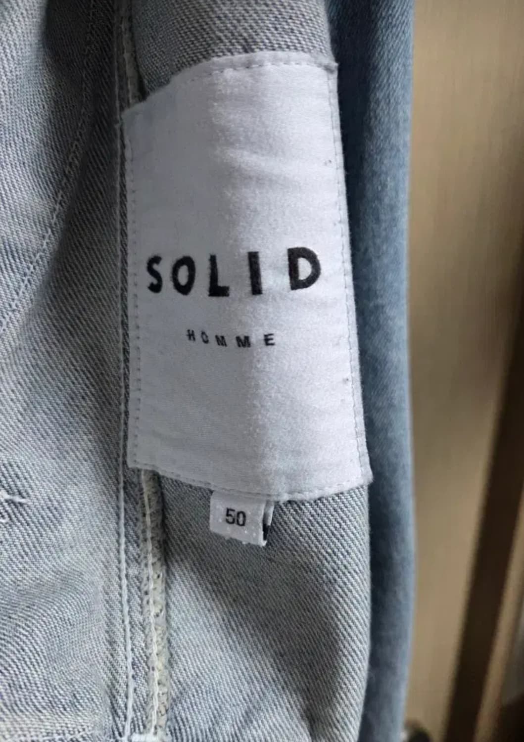 50) 솔리드옴므 23ss 블루 데님 집업 봄버 자켓 상품이미지6