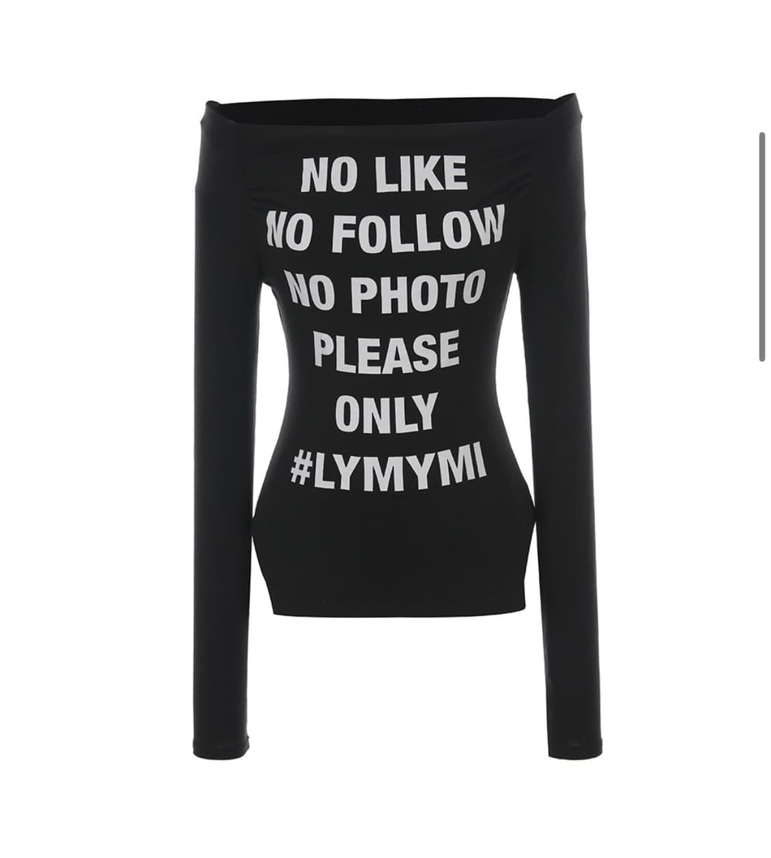 Kacy Lettering Long Off-Shoulder Top 상품이미지2