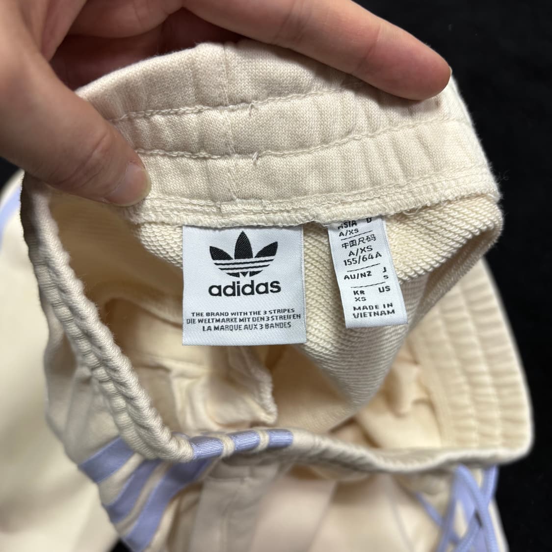 우먼XS 아디다스 아이보리 삼선 트랙 스웻 조거팬츠 상품이미지5