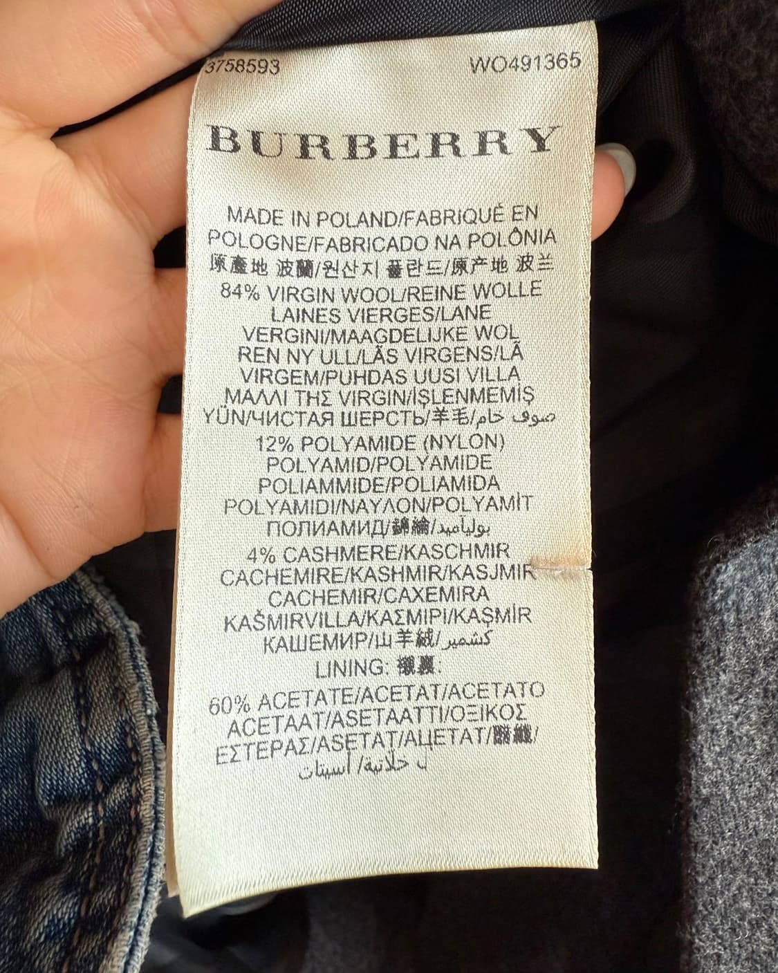 버버리 차콜 그레이 울 혼방 더블 브레스티드 코트 상품이미지9