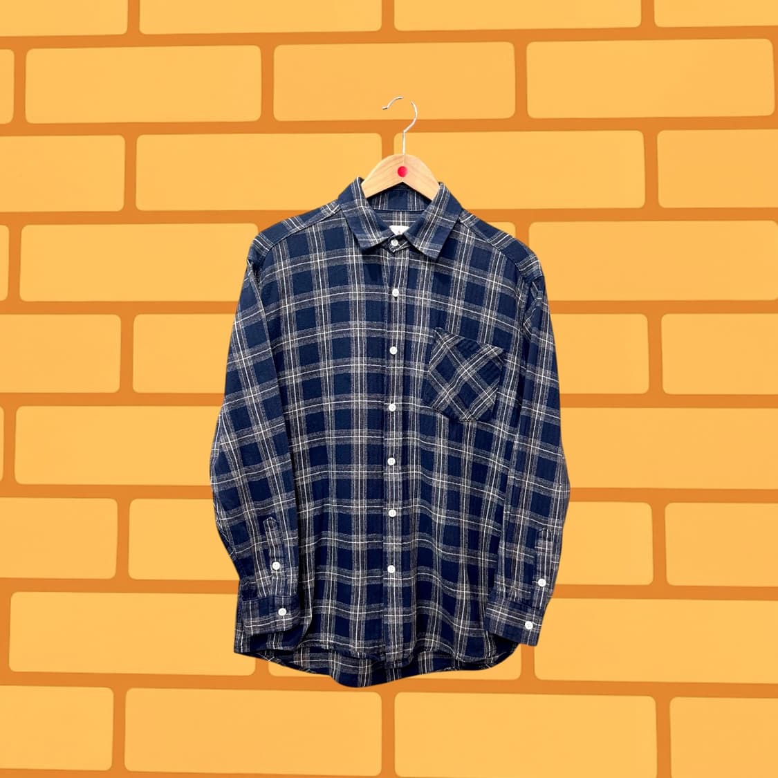 빈티지 소프트 코튼 체크 셔츠 (L) 상품이미지1