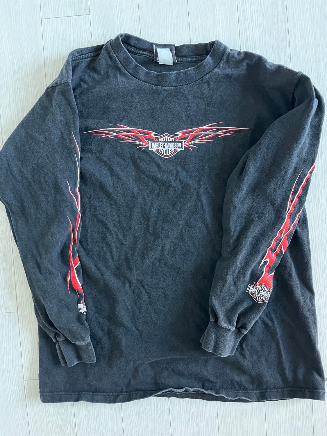 할리데이비슨 빈티지 롱슬리브 L 레드플레임 상품이미지1