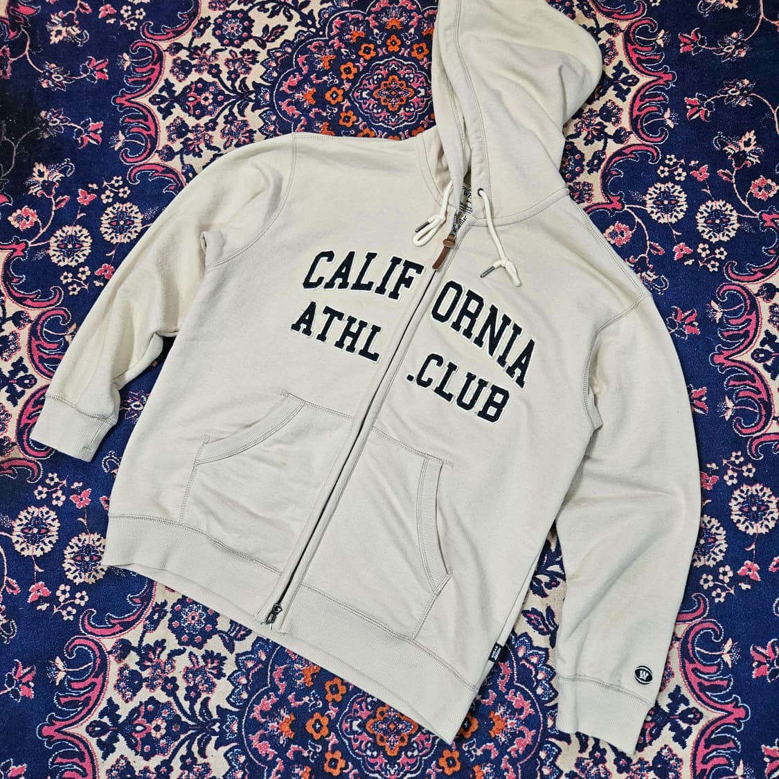 후아유 21fw 빈티지 레터링 투웨이 지퍼 후드집업 상품이미지1