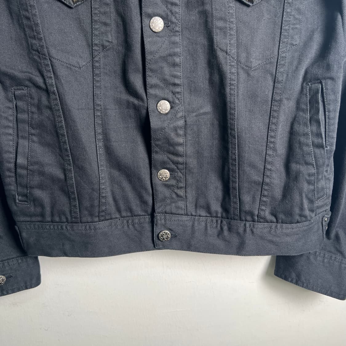 jpn vtg 일본 빈티지 블랙 스터드 데님 자켓 M 상품이미지6