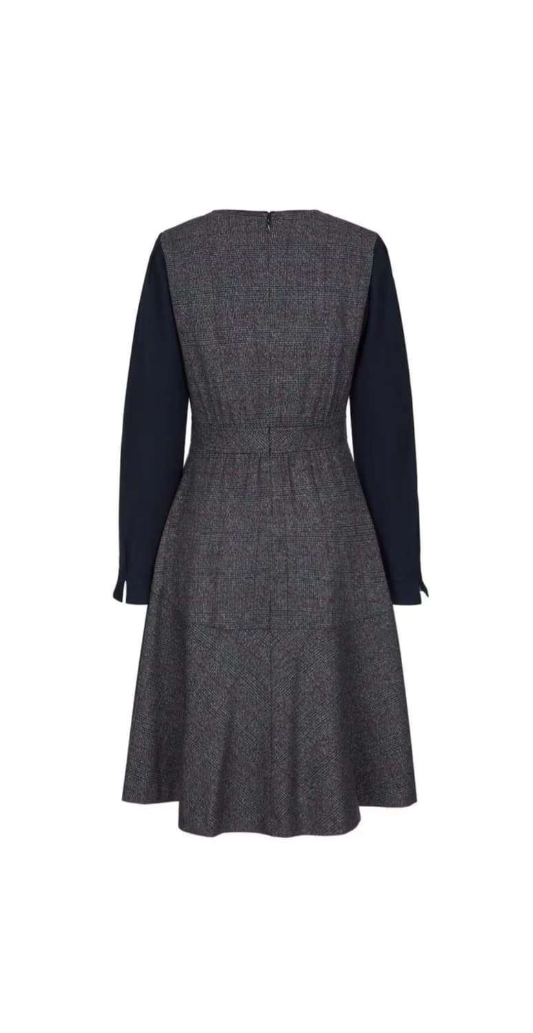 헤지스레이디스 그레이 체크배색 울혼방 미디원피스 66 상품이미지9