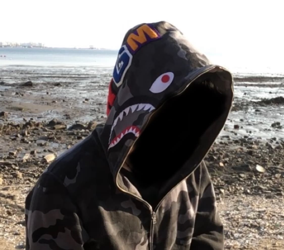 베이프 샤크 후드집업 흑계 XL 상품이미지4