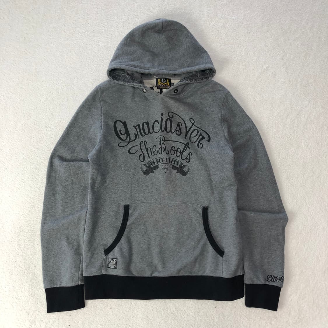 블랙프레임 스컬 프린팅 후드티  상품이미지1