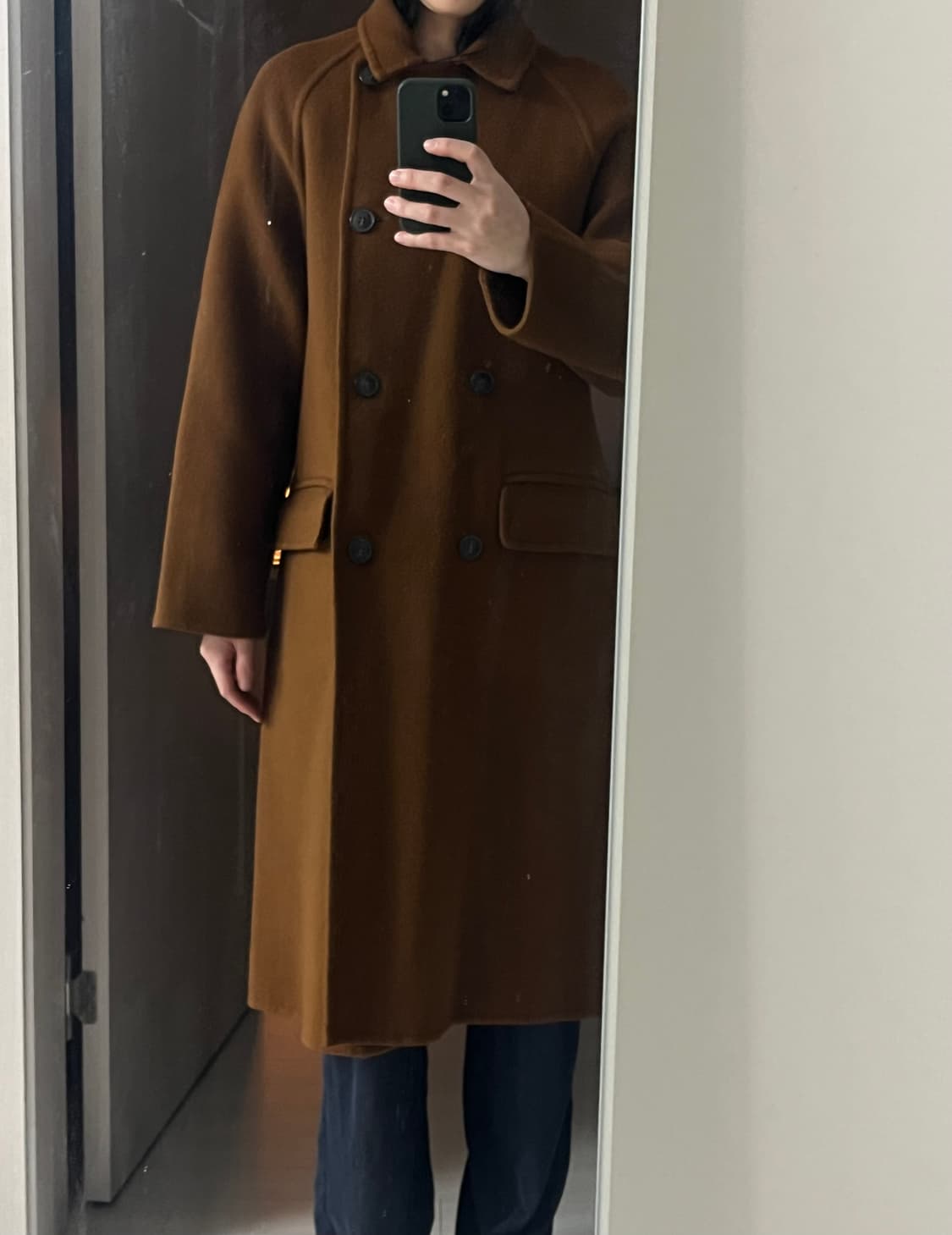 (새상품)핸드메이드 카멜 코트 상품이미지4