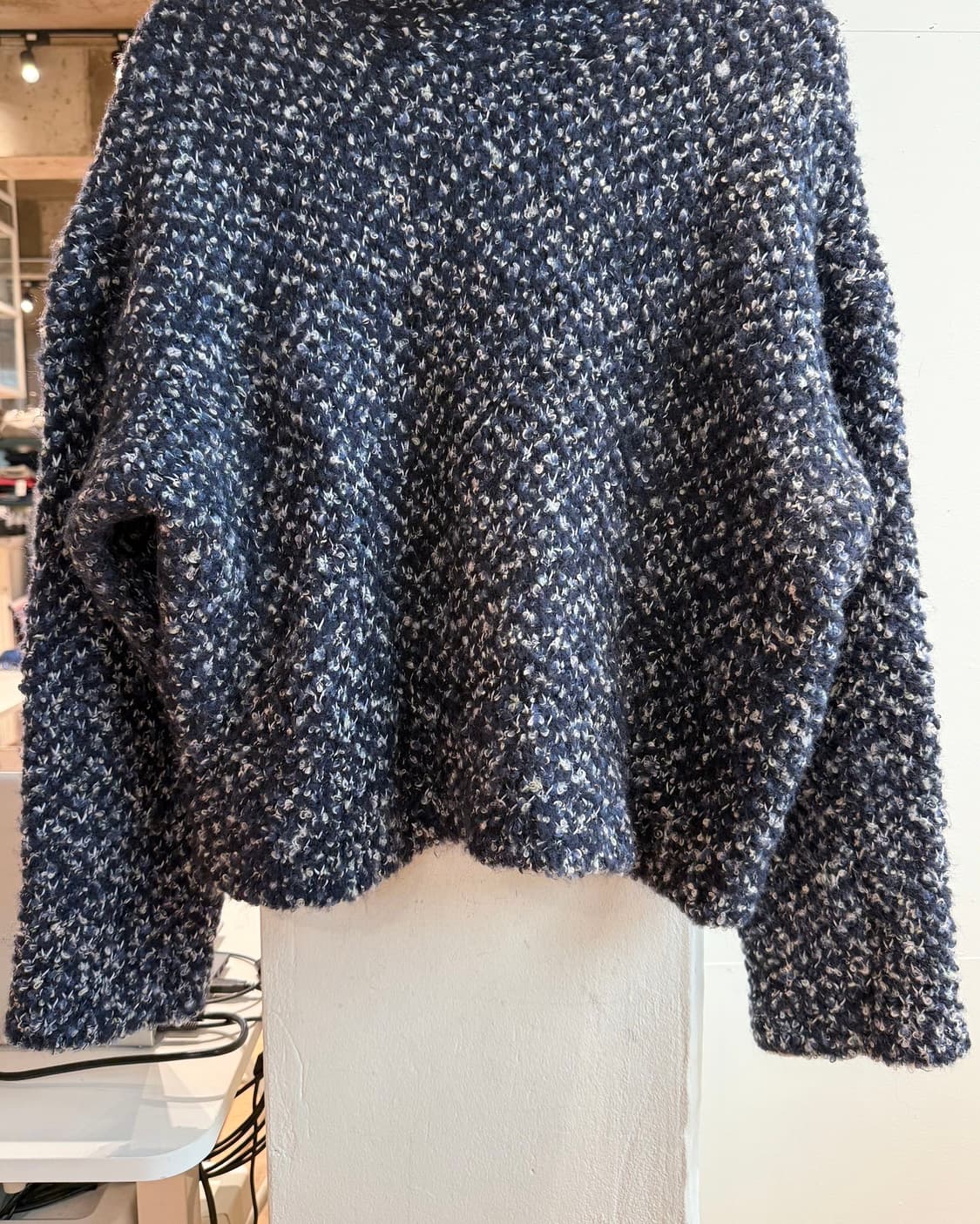 3.1 필립림 네이비 부클레 자카드 모크넥 니트 상품이미지6