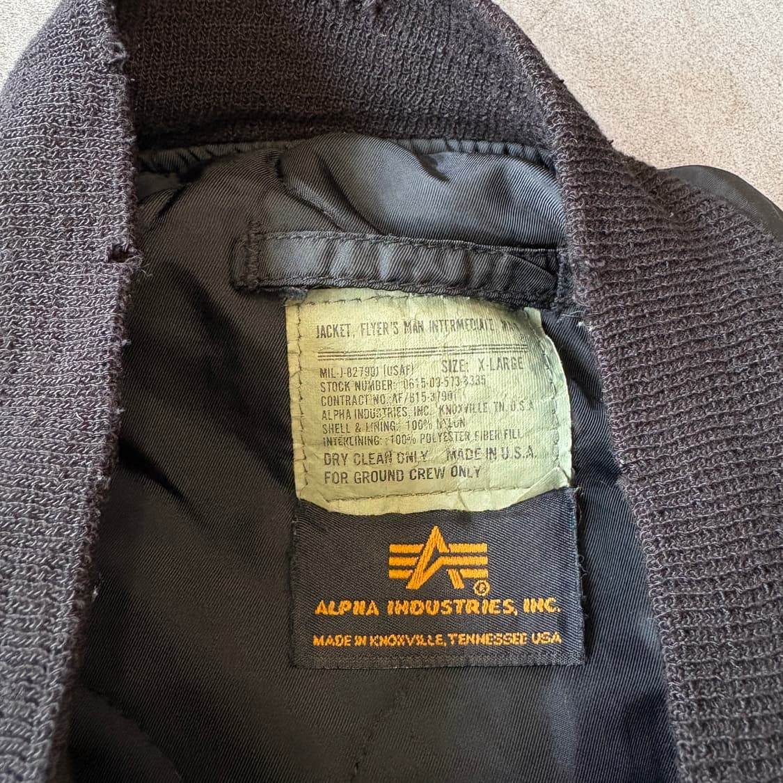 알파인더스트리 정품 블랙 ma-1 자켓 상품이미지5