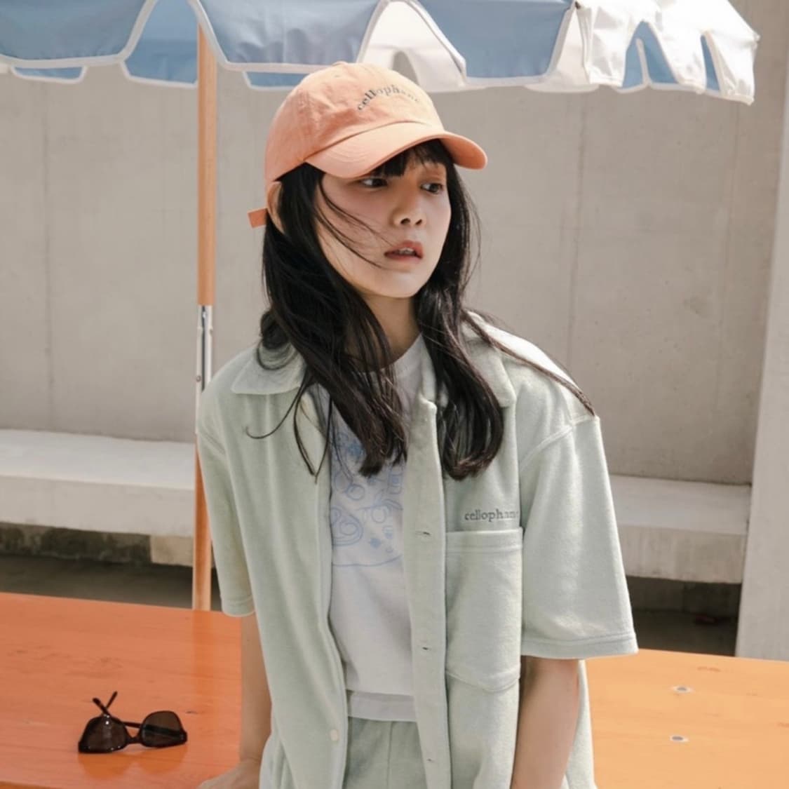 셀로판 볼캡 살구 오렌지 상품이미지3