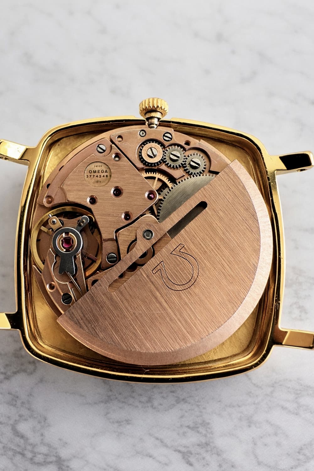 빈티지 오메가 남성 블랙 금장 1012 오토매틱 시계 상품이미지9