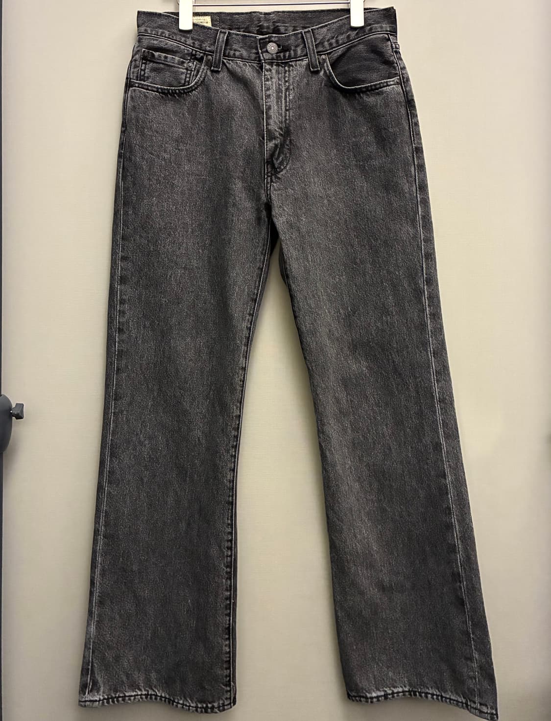 (31)리바이스 567 프리미엄 빅E 릴렉스 플레어 흑청 데님 청바지 상품이미지10