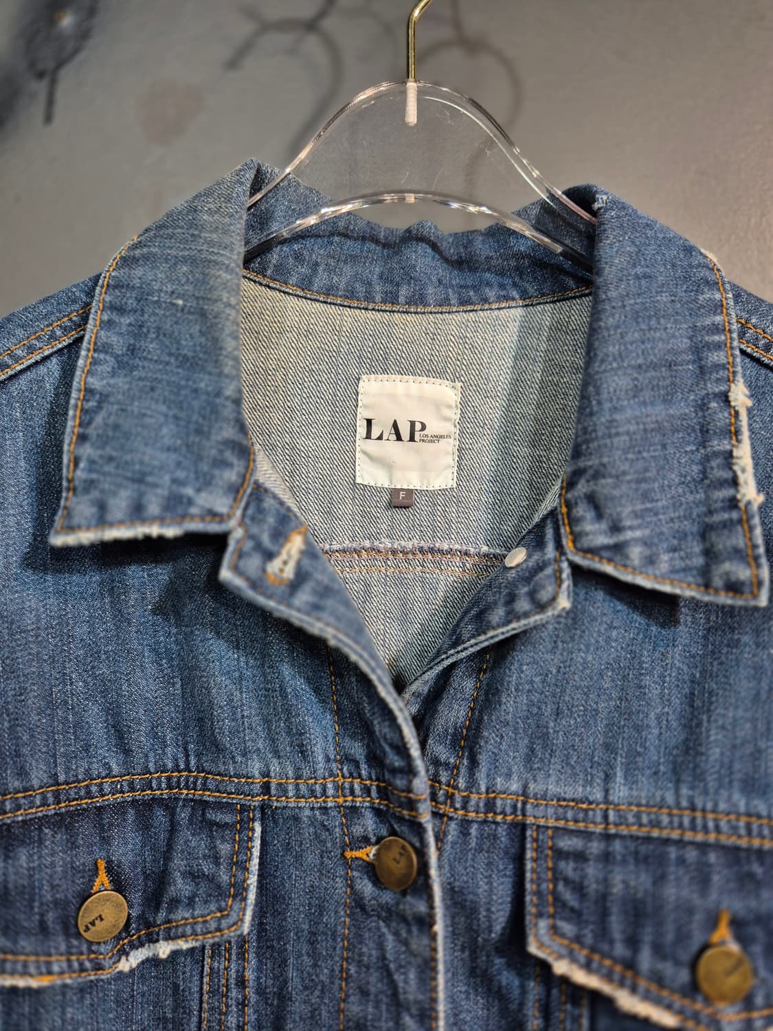 LAP 장미 프린트 데님 청자켓 F 상품이미지5