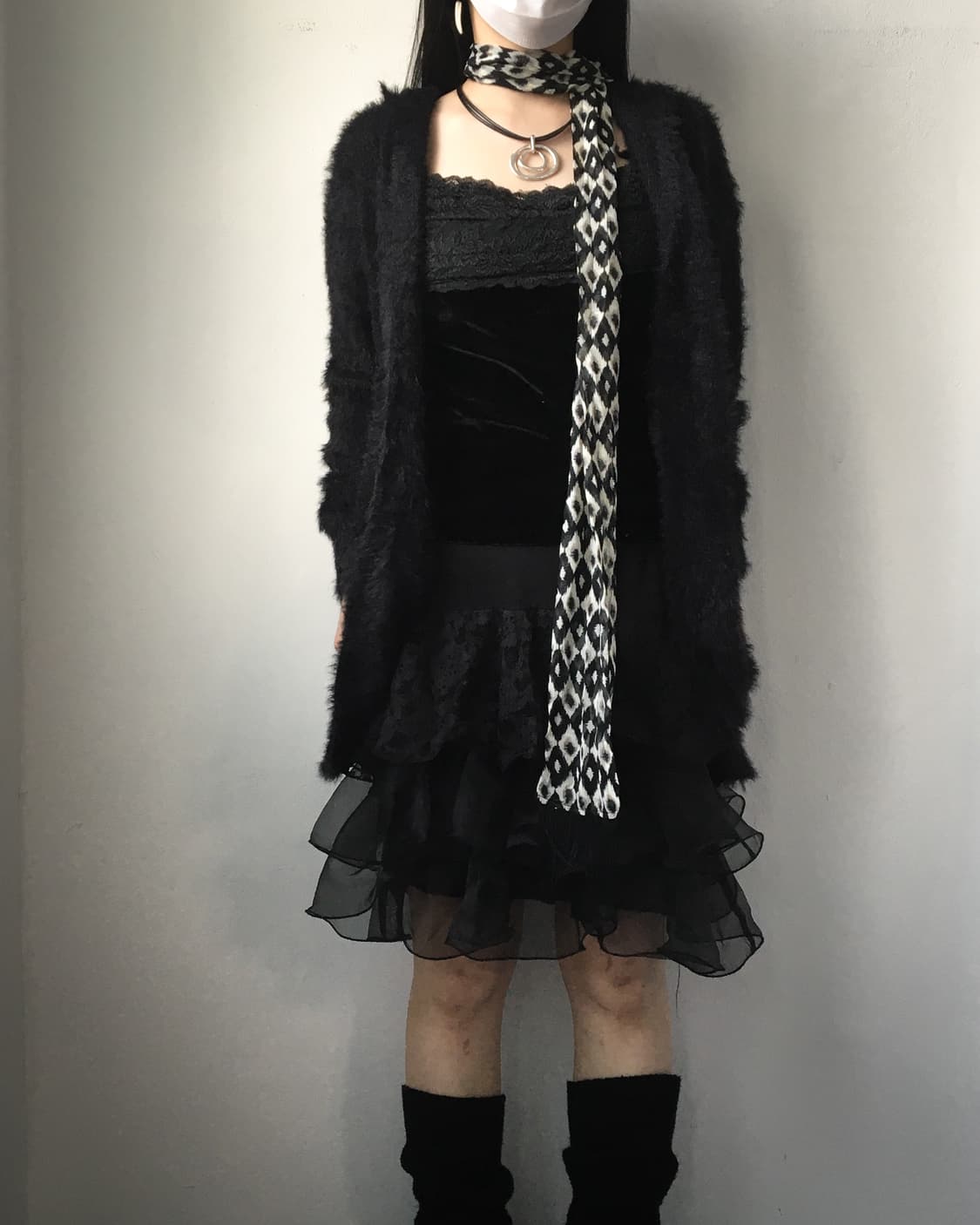 Fluffy hood open cardigan 상품이미지1