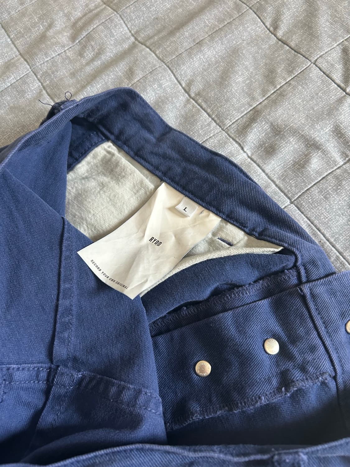 [L] ryoo 알와이오오 페인터팬츠 블루 상품이미지5