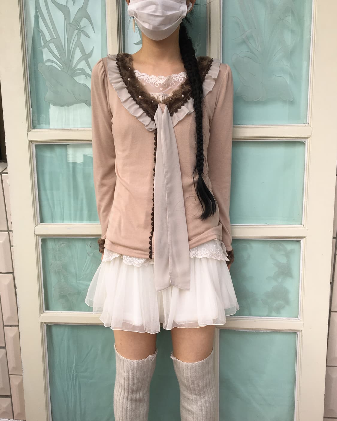 Axes femme fake fur point sleeve 상품이미지6