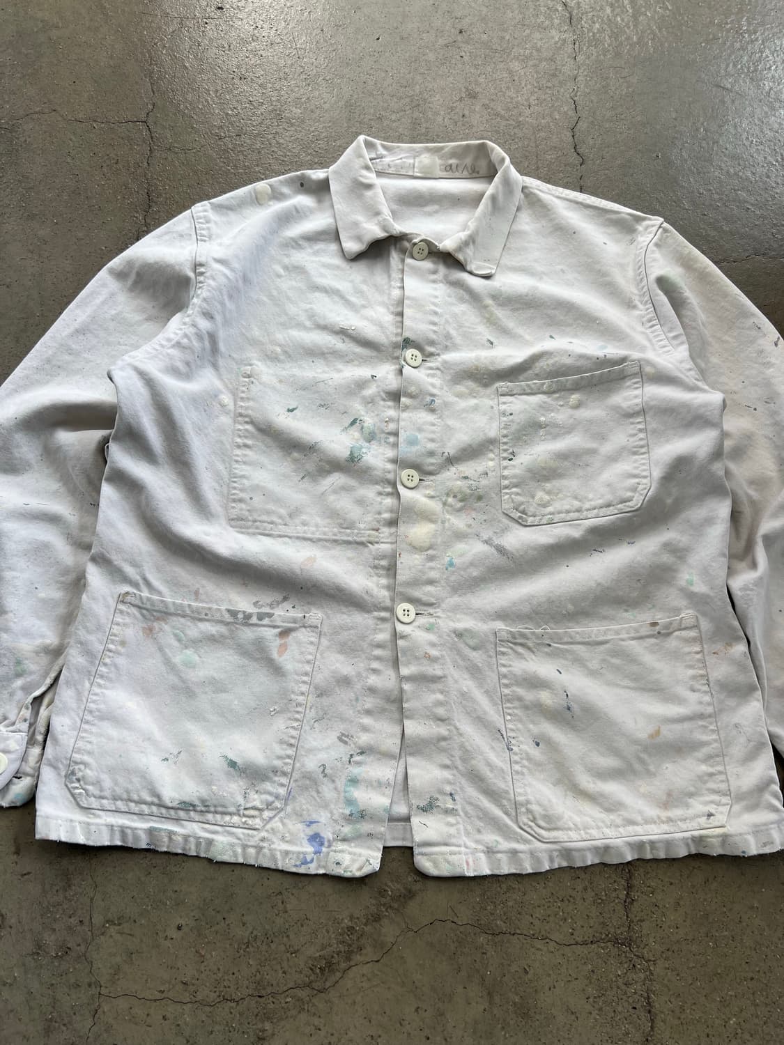OLD VINTAGE WHITE PAINTED 화이트프렌치워크자켓 상품이미지3