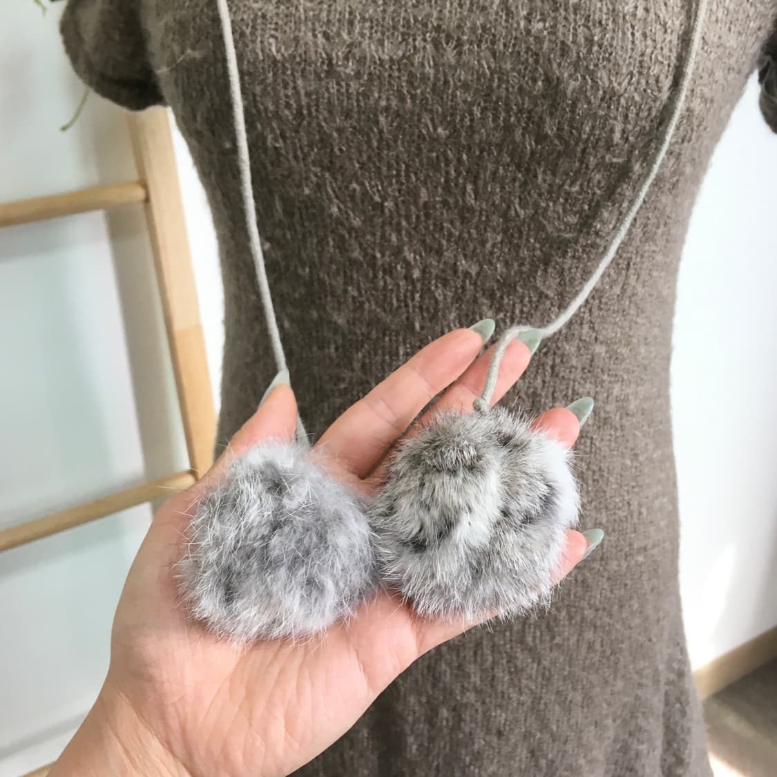 JPN/ 브라운원피스 레이어드원피스 모리걸원피스 폼폼원피스 상품이미지4