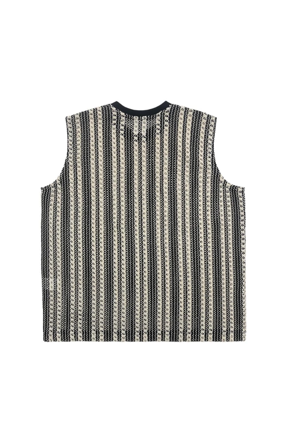 [OY] STRIPE CROCHET KNIT VEST  상품이미지2