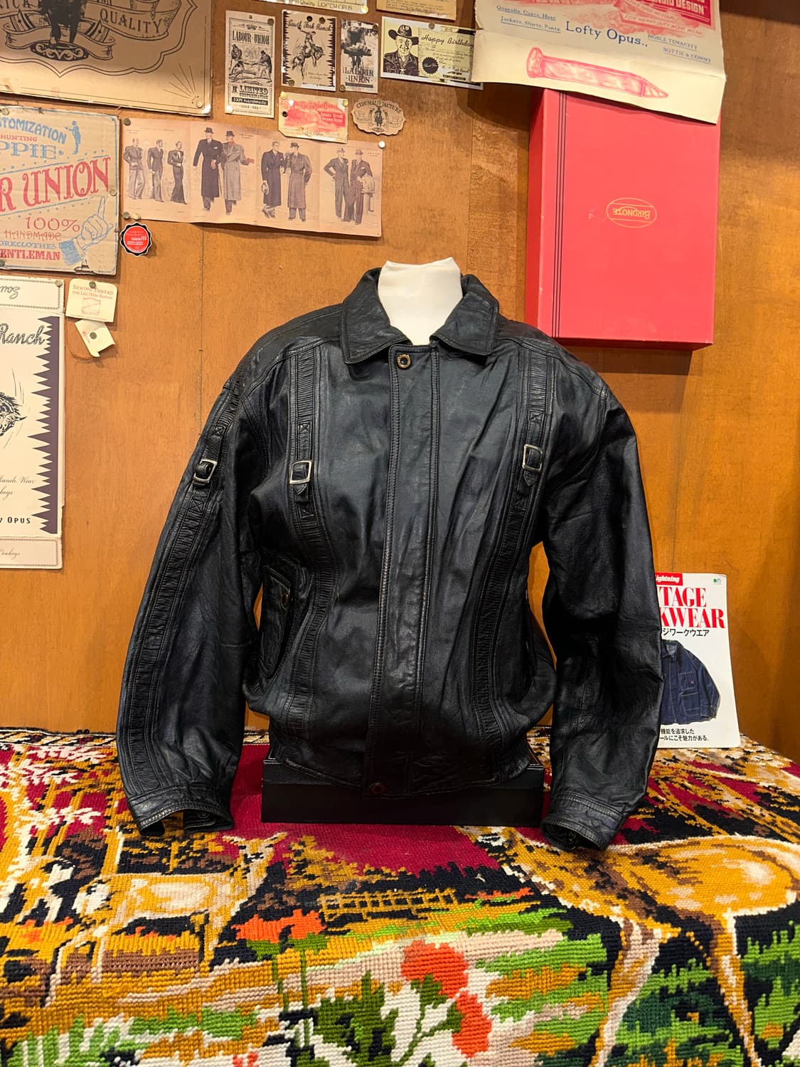 ( L-XL ) 봄버자켓 푸퍼자켓 항공점퍼 소가죽자켓 빈티지가죽자켓 상품이미지1