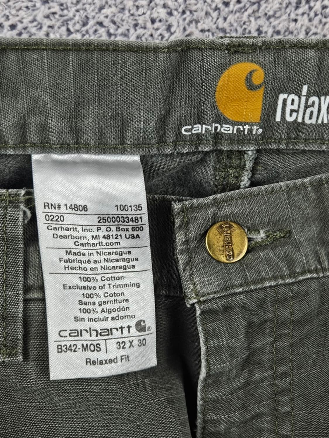 칼하트 리페어 커스텀 립스탑 카고 워크 팬츠 (32X30) / 10772 상품이미지7
