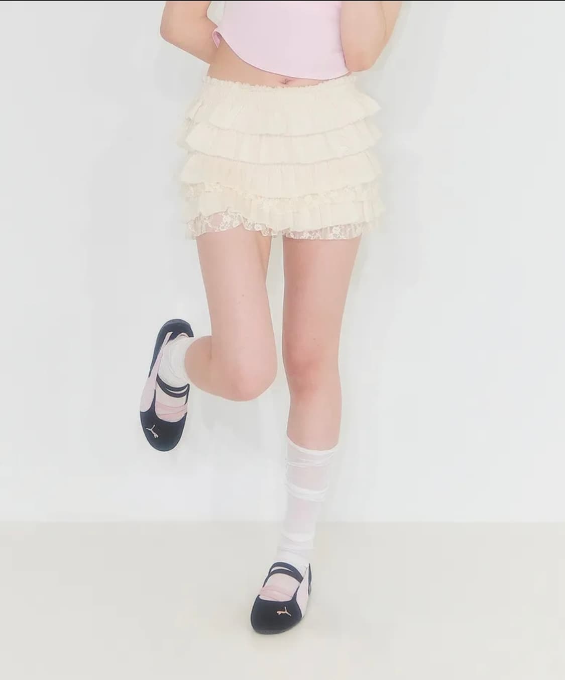 일리고 캉캉 프릴 스커트 팬츠 아이보리 s 상품이미지1