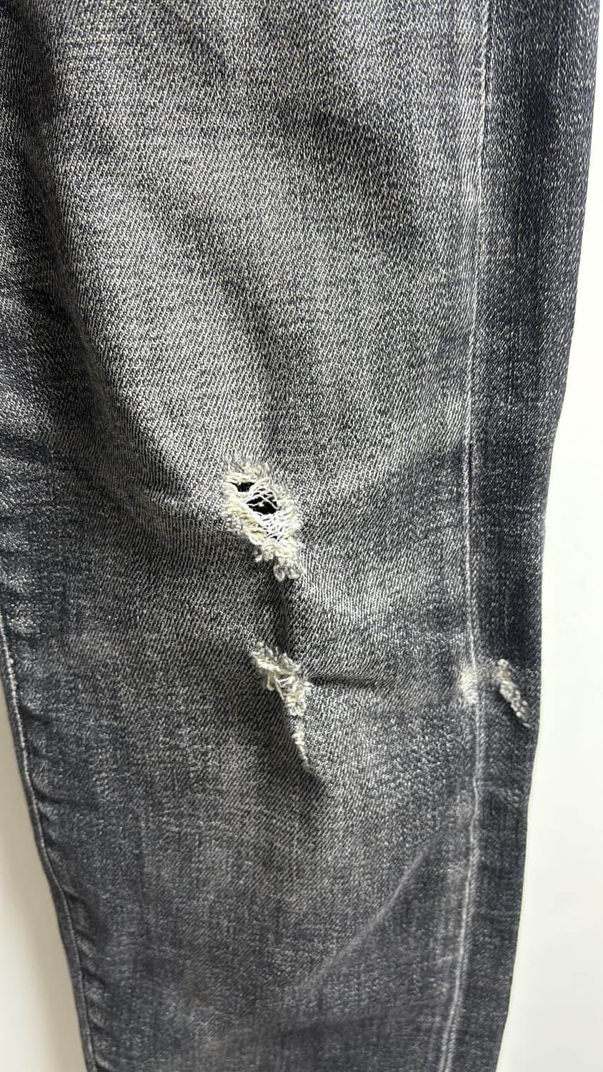 알서틴 r13 블랙 디스 워싱 데님진 흑청 스트레이트핏 상품이미지4