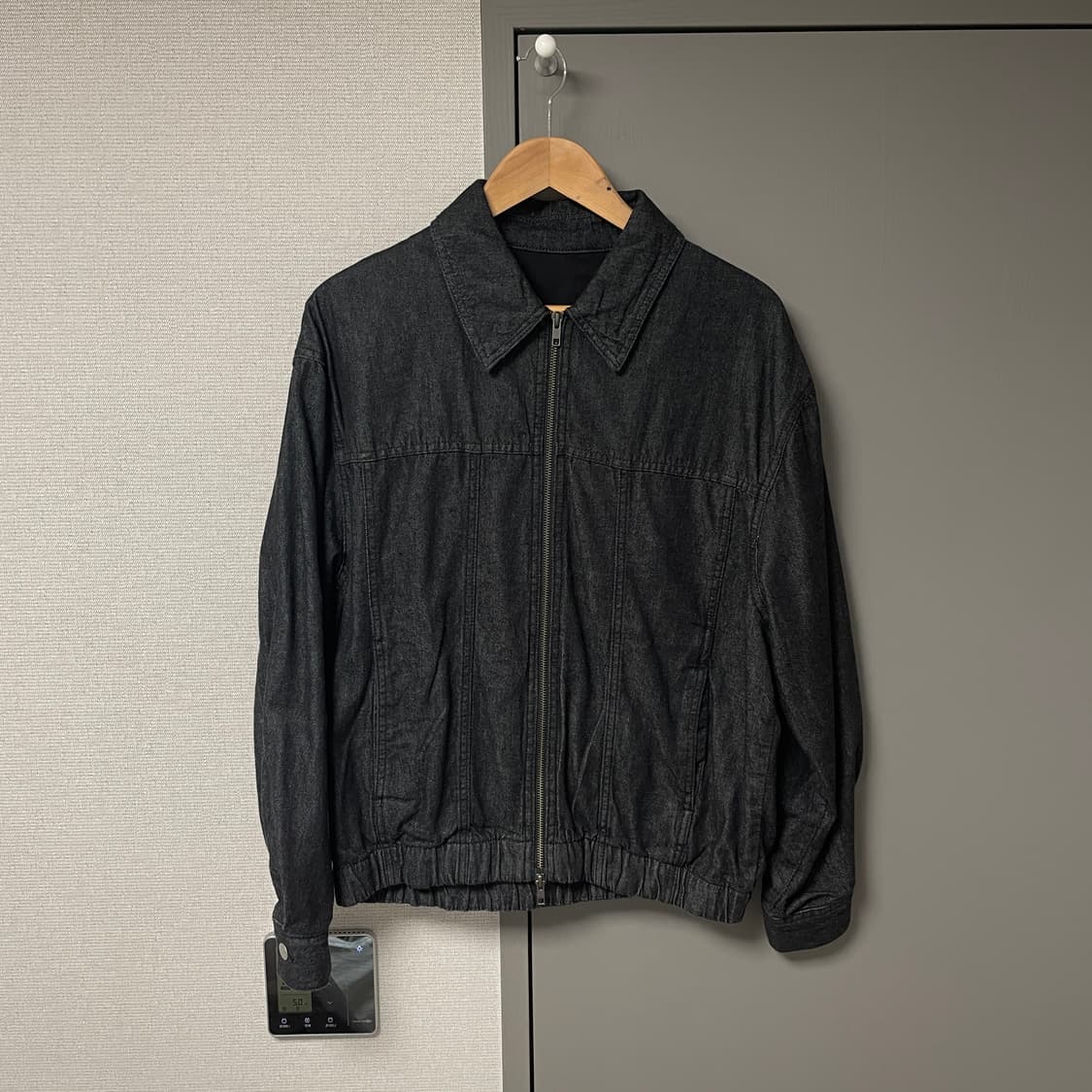 에잇세컨즈 애쉬 숏 오버핏 데님 블루종 상품이미지1