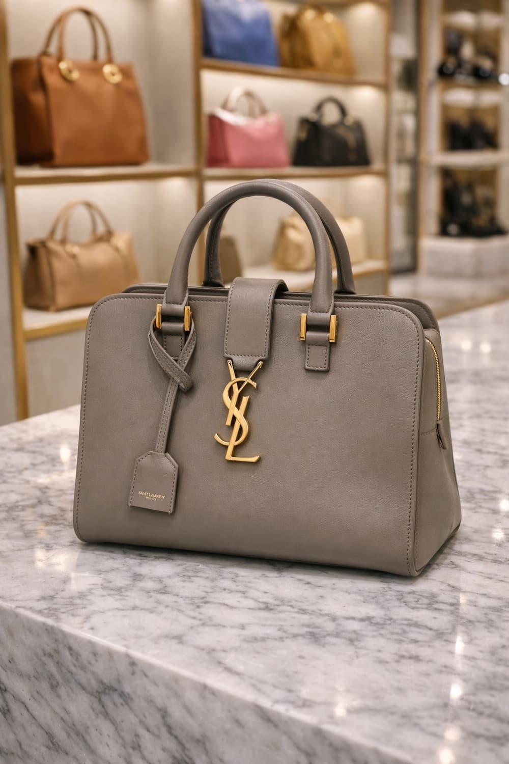 [S급] 생로랑 카바스 탑핸들백 스몰 그레이 판매합니다!!! 상품이미지1