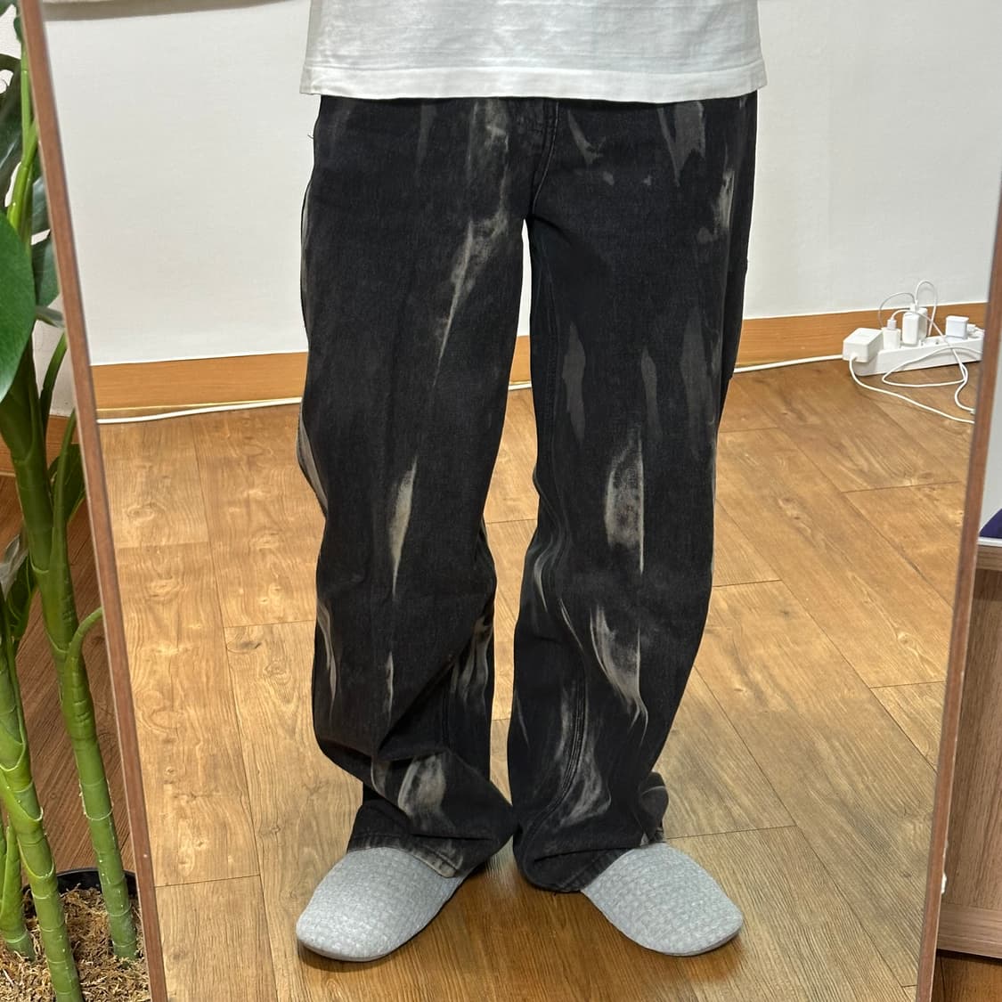 플레이버리즘 타이다이 워시드 카펜터 데님 팬츠 l사이즈 상품이미지2