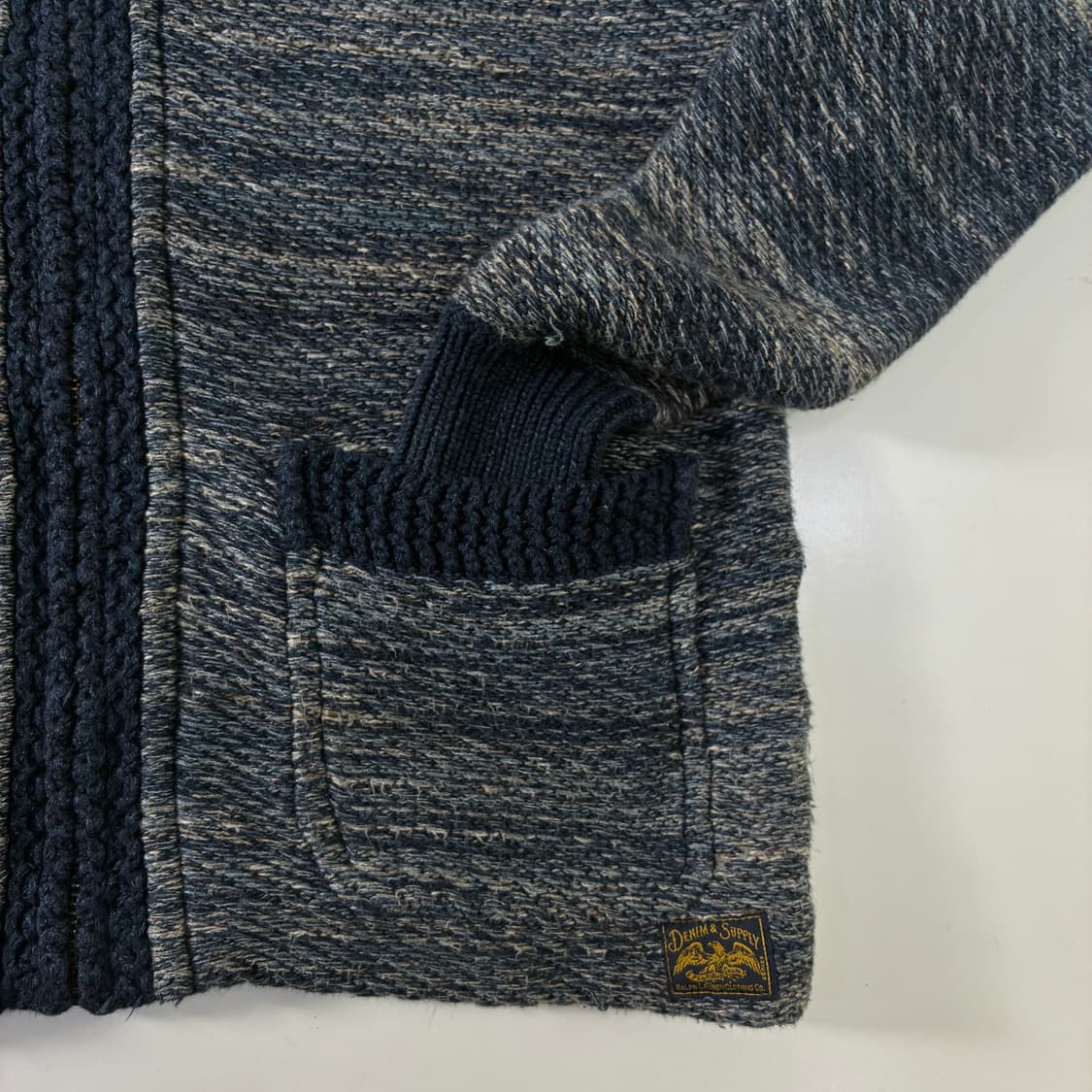 Polo  데님 앤 서플라이 숄카라 네이비 니트집업  상품이미지4