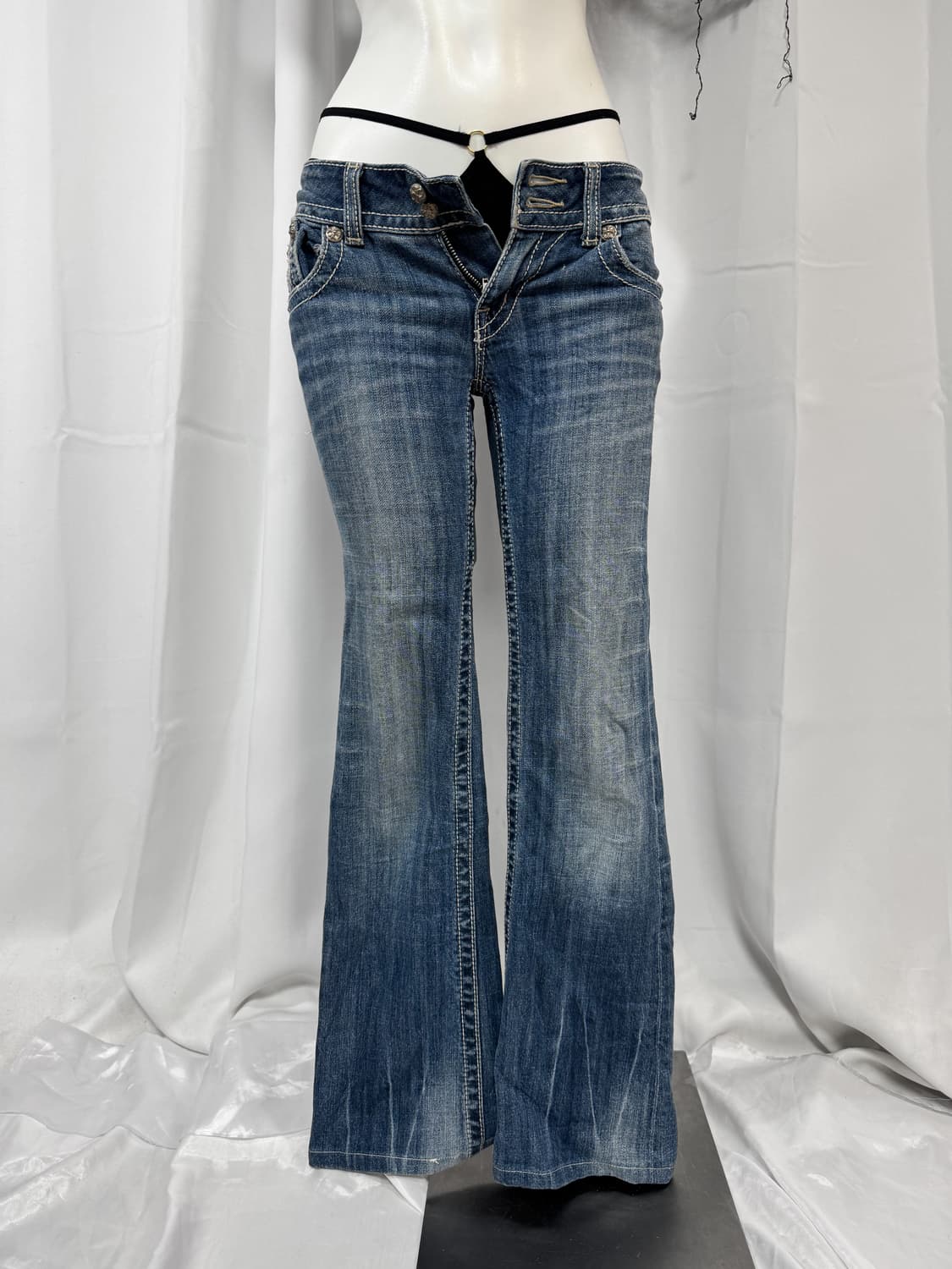 detail lace denim pants 상품이미지2