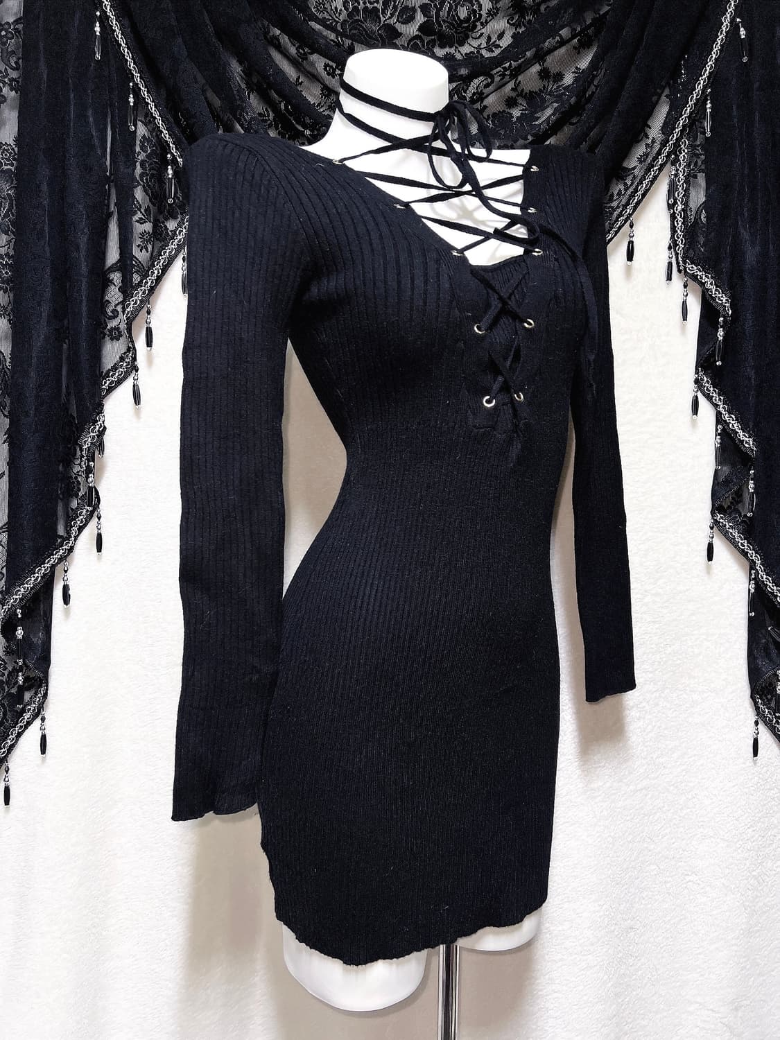 립서비스 Lip Service 오네갸루 아일렛 미니원피스 섹시 펑크 홀터 상품이미지4