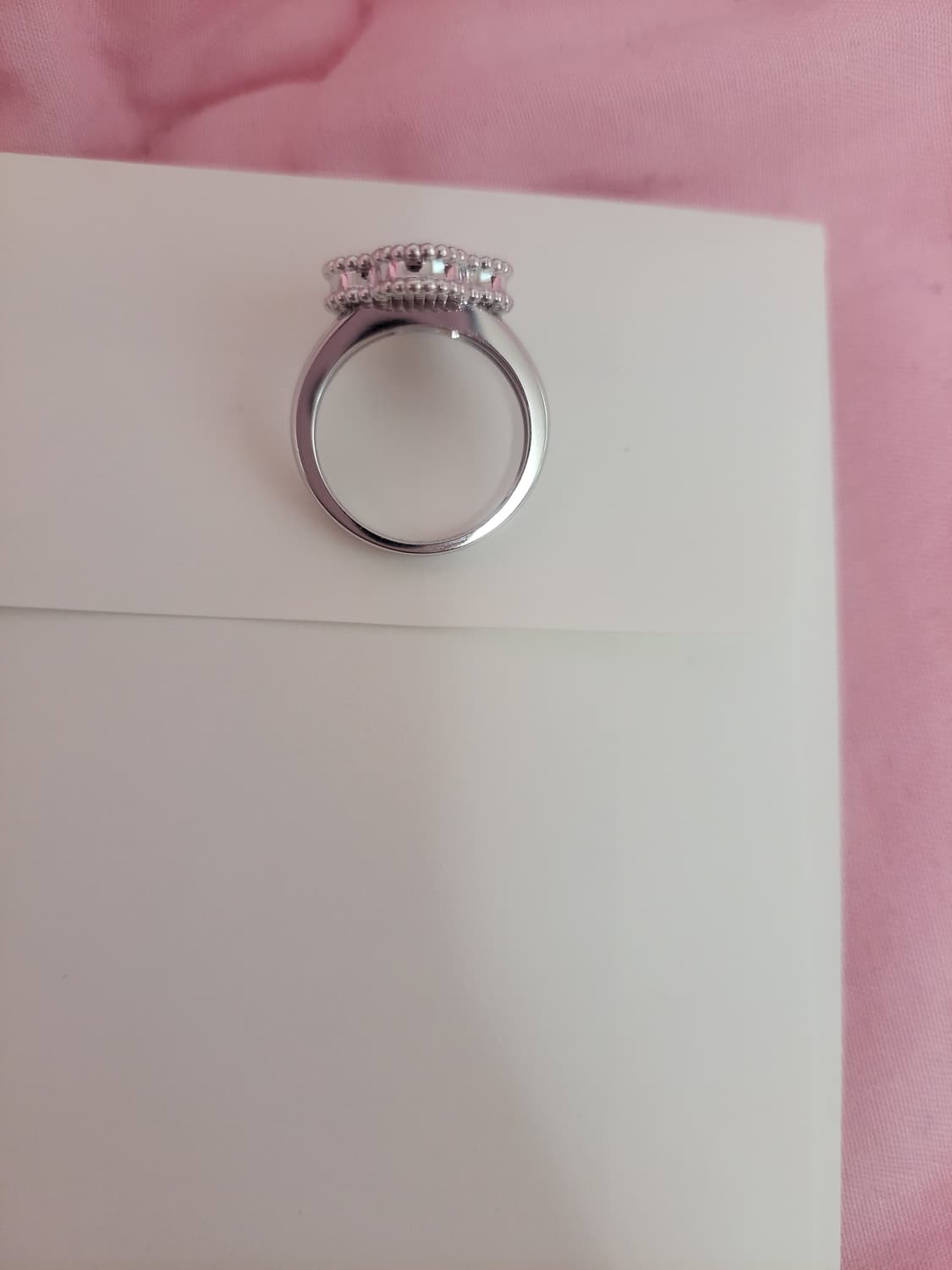 정품)급처3번착용!반클리프 빈티지 알함브라 마더오브펄 다이아1P 링 반지 상품이미지6