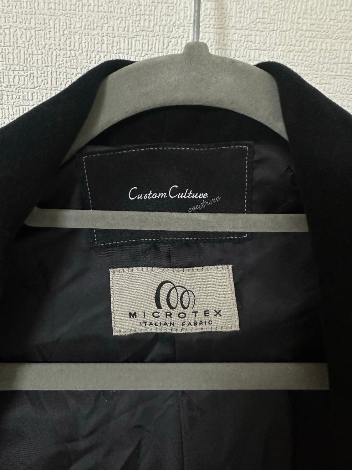 custom culture couture 몰스킨 후디드 드레이프 롱코트 상품이미지5