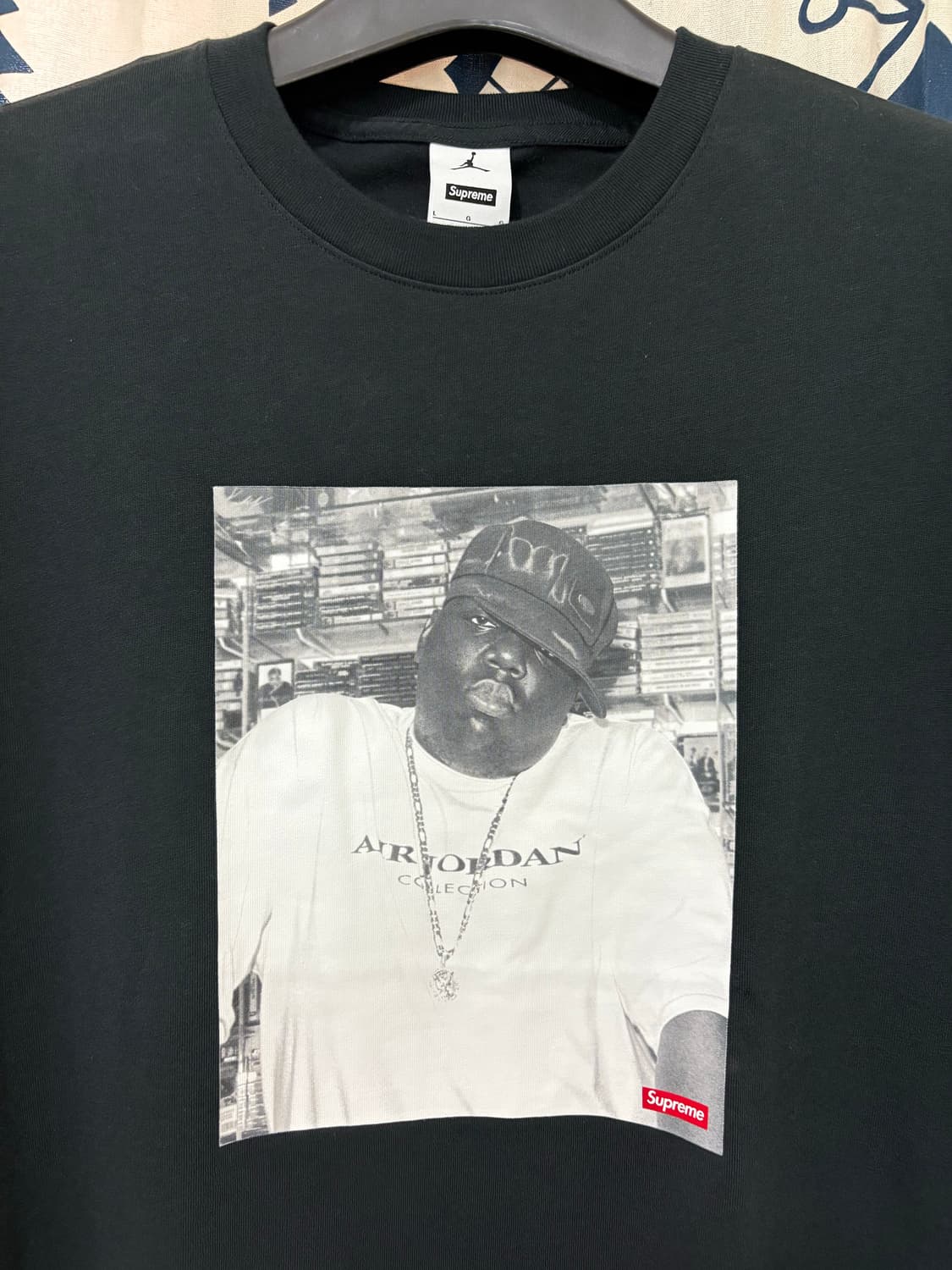 슈프림 x 조던 비기 숏슬리브 탑 블랙 24FW 상품이미지6