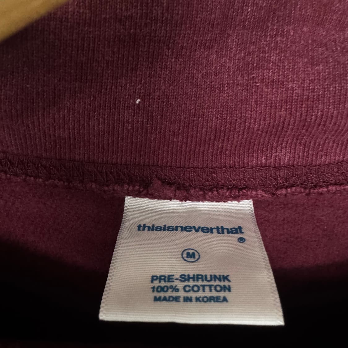 디스이즈네버댓 자수로고 카라 맨투맨 버건디 상품이미지3