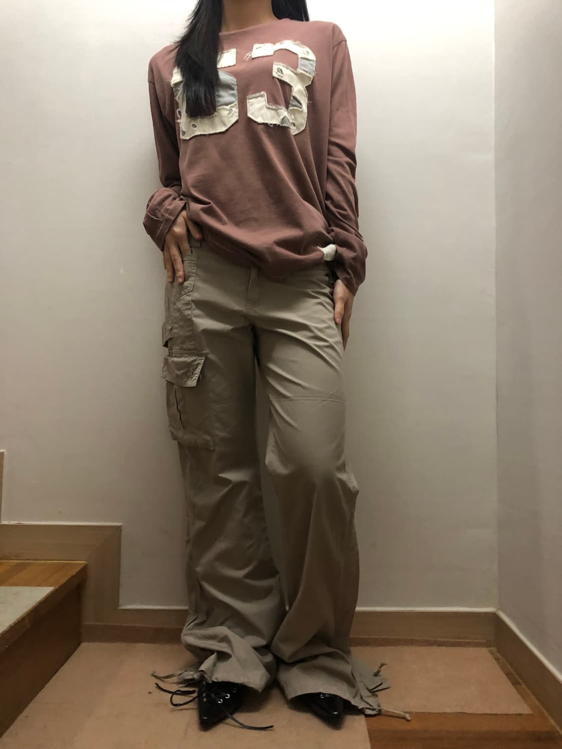 빈티지 베이지 펑크 팬츠 상품이미지8
