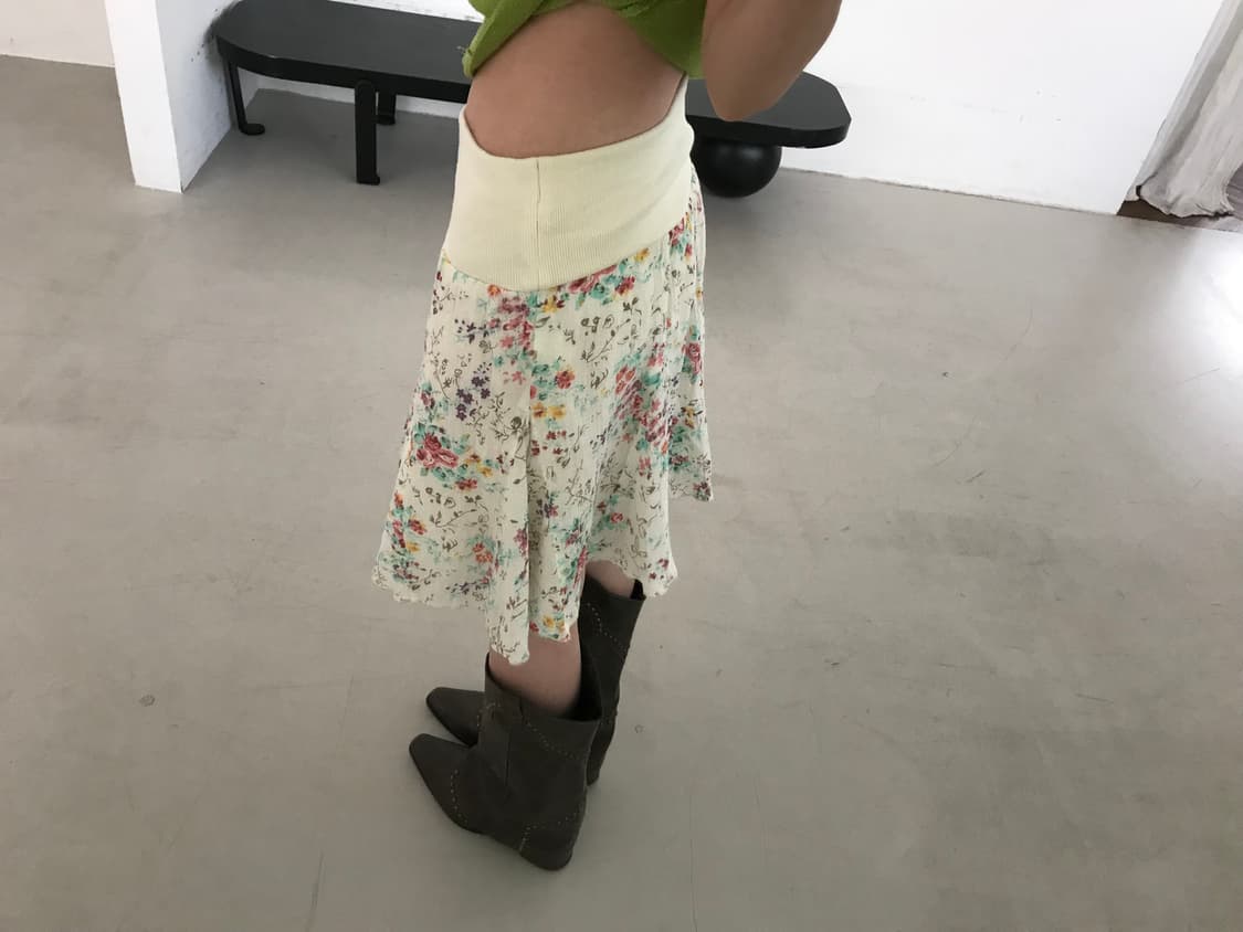 vintage flower pattern skirt 상품이미지1